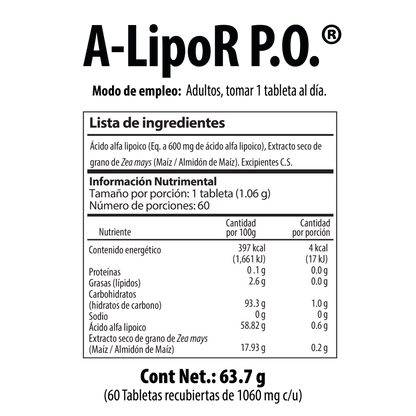 A-LipoR P.O.® Bottle x 60 Tablets