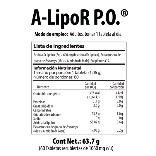 A-LipoR P.O.® Bottle x 60 Tablets